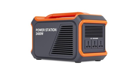 Poster - 4k Resolution Video: High Capacity Portable Power Generator Station Seamless Loop Rotating on a White Background with Alpha Mate