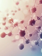 Poster - an abstract representation of molecules and chemical structures in a softly blurred background conve