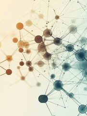 Fototapete - Intricate abstract background with molecular structures symbolizing scientific innovation and discovery in modern chemistry. Generative AI
