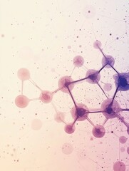 Fototapete - Abstract background featuring interconnected molecules and chemical structures in soft colors creating a visually engaging composition. Generative AI