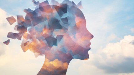 Aufkleber - Prismatic distortion photo effect mockup for abstract, eye-catching visuals.