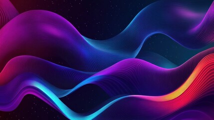 Poster - abstract neon waves