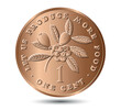 © Дмитрий Ломоновский - 1 cent 1971 to 1974 reverse, Jamaica. Ackee fruit above value, legend around.
