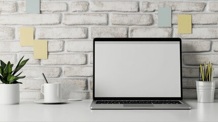 Poster - Laptop on a White Desk