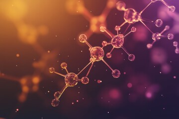 Poster - exploring the intricate designs of molecules and chemical structures on an abstract background fille