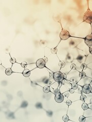 Aufkleber - Abstract representation of molecular structures showcasing chemical connections in a scientific and artistic style. Generative AI