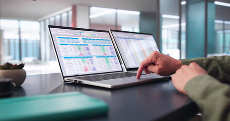 Poster - Medical Data In Spreadsheet. Accountant Billing
