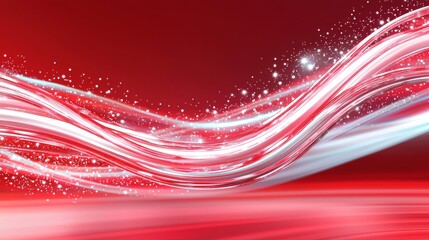 Aufkleber - Through a red geometric lens, an abstract world of technology emerges.