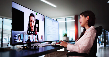 Aufkleber - Online Video Conference Job Interview Meeting