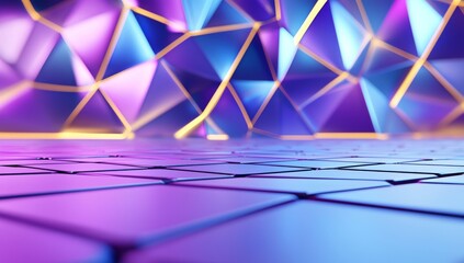Poster - This abstract 3D rendering features triangular shapes, perfect for poster, cover, branding, banner, or placard design.
