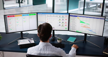 Aufkleber - Business Schedule Calendar And Agenda Gantt