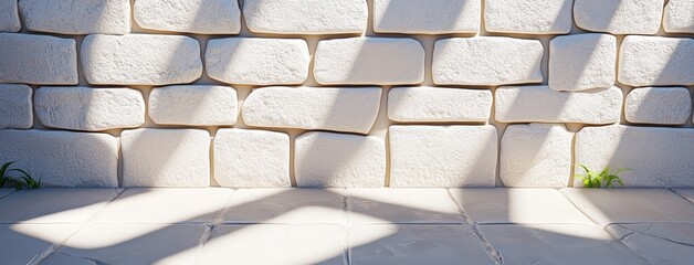 Poster - Patterned stone cube background texture. 3D illustration.