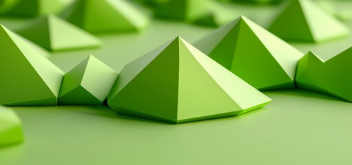 Geometric green modern texture. Beautiful banner with low poly structure