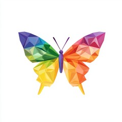 Poster - Logo design template with butterfly low poly geometric polygonal triangle