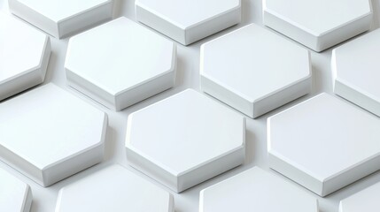 Poster - 3D Illustration of a white tiled business style background