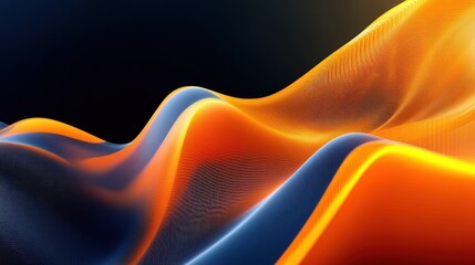 Poster - Abstract Orange and Blue Waves