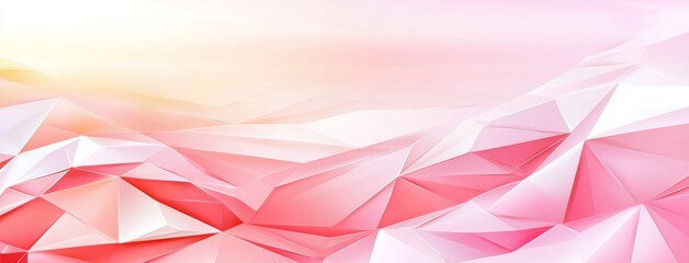 Poster - Pink and white geometric polygonal background