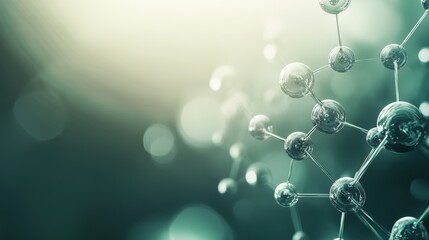 Poster - Abstract view of molecules and chemical structures illustrating fundamental science concepts in a modern digital format. Generative AI