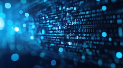 Poster - Abstract Digital Background with Binary Code and Bokeh Effects