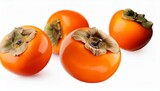 persimmon fruit on white background