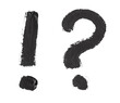 © Nikolay N. Antonov - Hand drawn paint black brush stroke question mark and exclamation mark isolated on white background