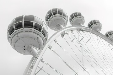 A large white Ferris wheel with a lot of windows