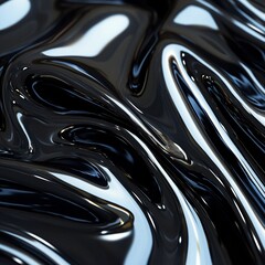 Poster - Glossy black fluid abstract background texture