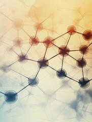 Aufkleber - Abstract depiction of molecular structures and chemical connections in a modern design, illustrating science concepts and research. Generative AI