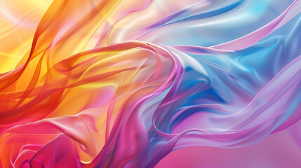 Wall Mural - a very colorful fabric with some shiny material, Abstract background swirling, colorful lines in shades of purple, pink, blue, and orange