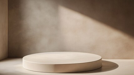 Poster - Round pedestal on a warm textured background