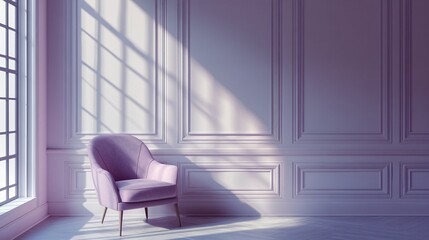 Poster - Stylish chair in sunlit interior space