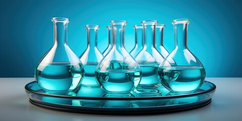 Canvas Print - laboratory glassware with chemicals