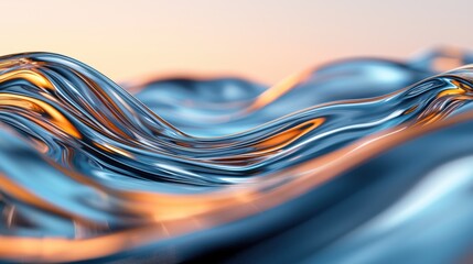 Poster - Abstract Waves of Water Reflecting Morning Light