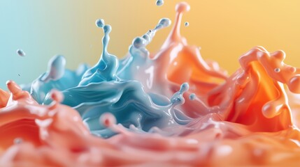 Poster - Vibrant Splash of Colorful Liquid in Motion