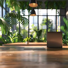 Poster - Modern Office with Green Plants and Natural Light