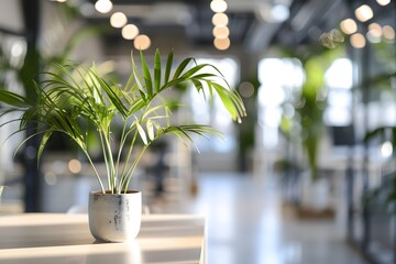 Poster - Modern Office Interior with Green Plants
