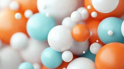 Poster - colorful 3d spheres with soft lighting and smooth texture