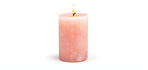 Candle on solid white background, single object