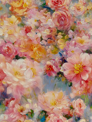 Wall Mural - Oil painting of flowers