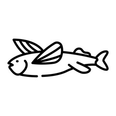 Poster - Flying fish outline icon