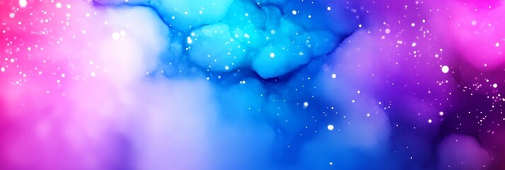 Canvas Print - Abstract watercolor background featuring vibrant blue and purple swirls with a touch of shimmering white light, creating a mesmerizing and ethereal effect. Perfect for a variety of creative projects.