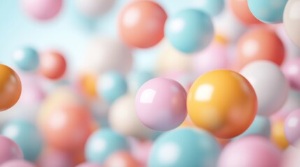 Poster - Colorful 3D Abstract Balloons Floating in Space