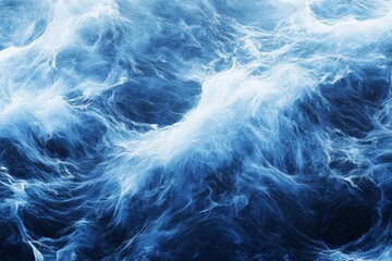 Wall Mural - Serene Flowing Blue Waves abstract image of water, waves, and ocean. This image represents peace, tranquility, calmness, fluidity, and nature.