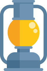 Poster - vintage camping lantern with a bright yellow light, perfect for illustrations about camping, nature,