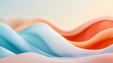 Poster - Soft Flowing Waves in Pastel Colors