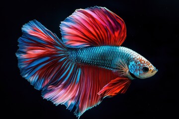 Wall Mural - Multi color Siamese fighting fish - generative ai