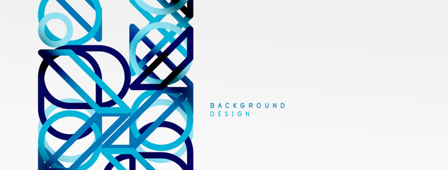 Poster - Abstract background - colorful circle lines technology or business digital template