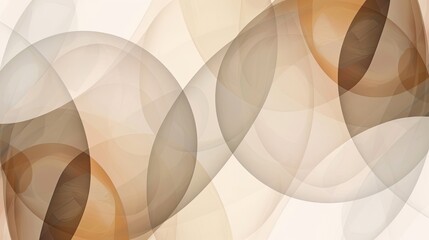 Canvas Print - Muted earth tones with semi-transparent round shapes and elegant parallel lines