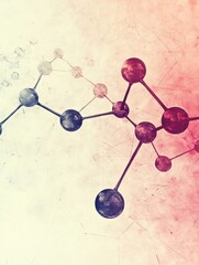Fototapete - Abstract background featuring molecular structures and chemical bonds in a dynamic design suitable for scientific themes. Generative AI