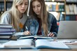 © Imagentive - Students Studying Together with Books and Laptop in Library